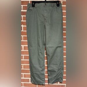 Lee Relaxed Straight Leg Jeans Womens Size 14M Pockets Stretch Green